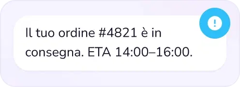 Aggiornamento sulla consegna dell’ordine