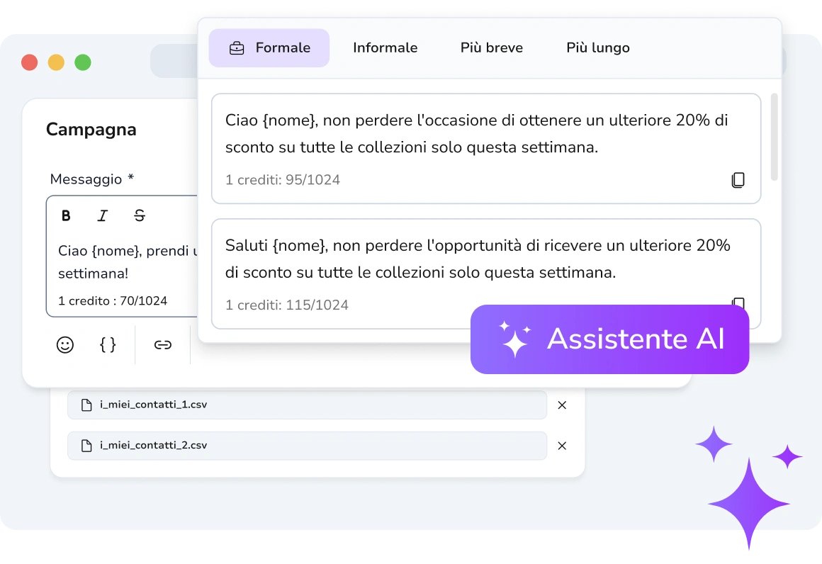 Utente che visualizza un messaggio di testo generato dall'IA, arricchito con contenuti personalizzati per un maggiore coinvolgimento e conversione.