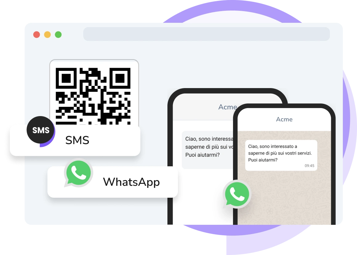 Screenshot della dashboard dei codici QR di TopMessage che mostra analisi, monitoraggio delle scansioni e codici QR generati